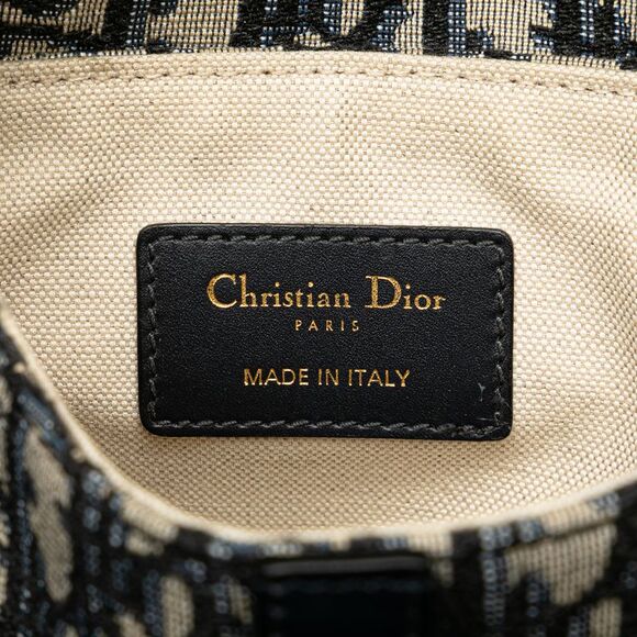 Pre Loved dior Mini Saddle Bag Iconic Flap Women Blue Satchel - Picture 5 of 8